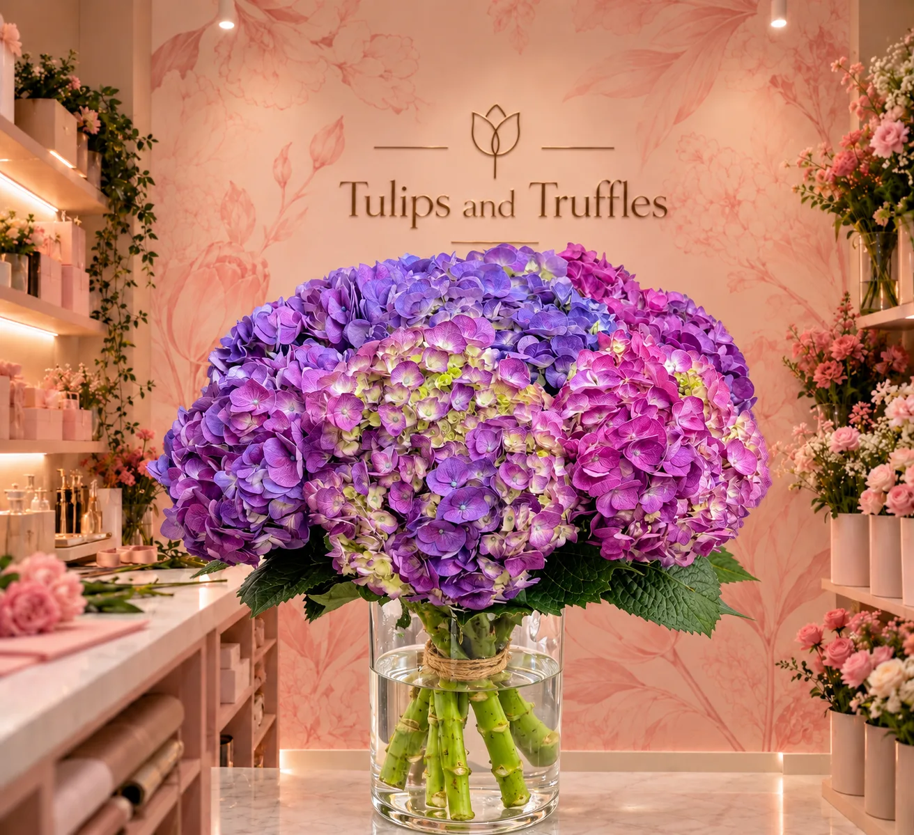 Light Purple Hydrangeas, Vased