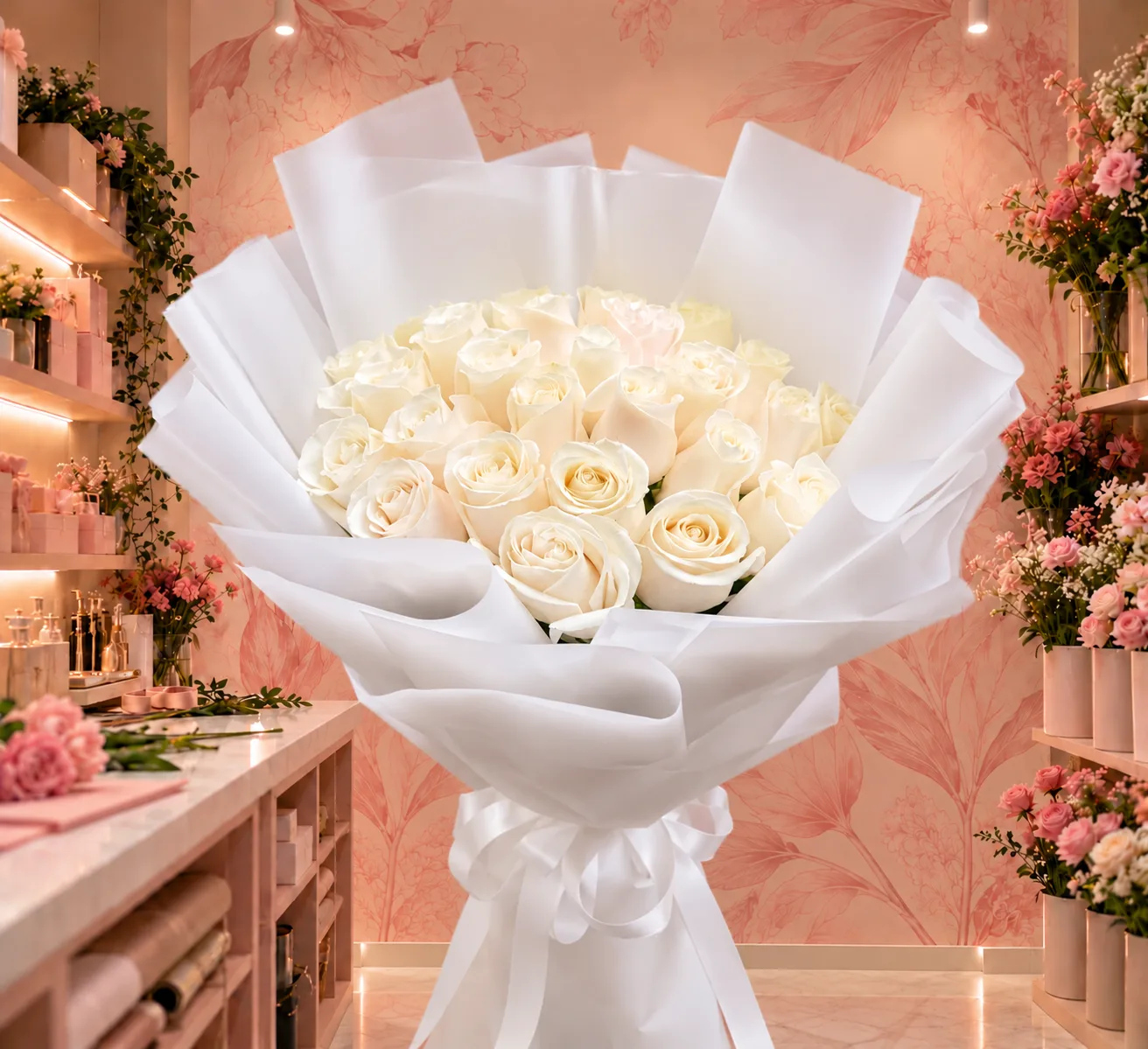 Twenty-Five Vendela White Roses