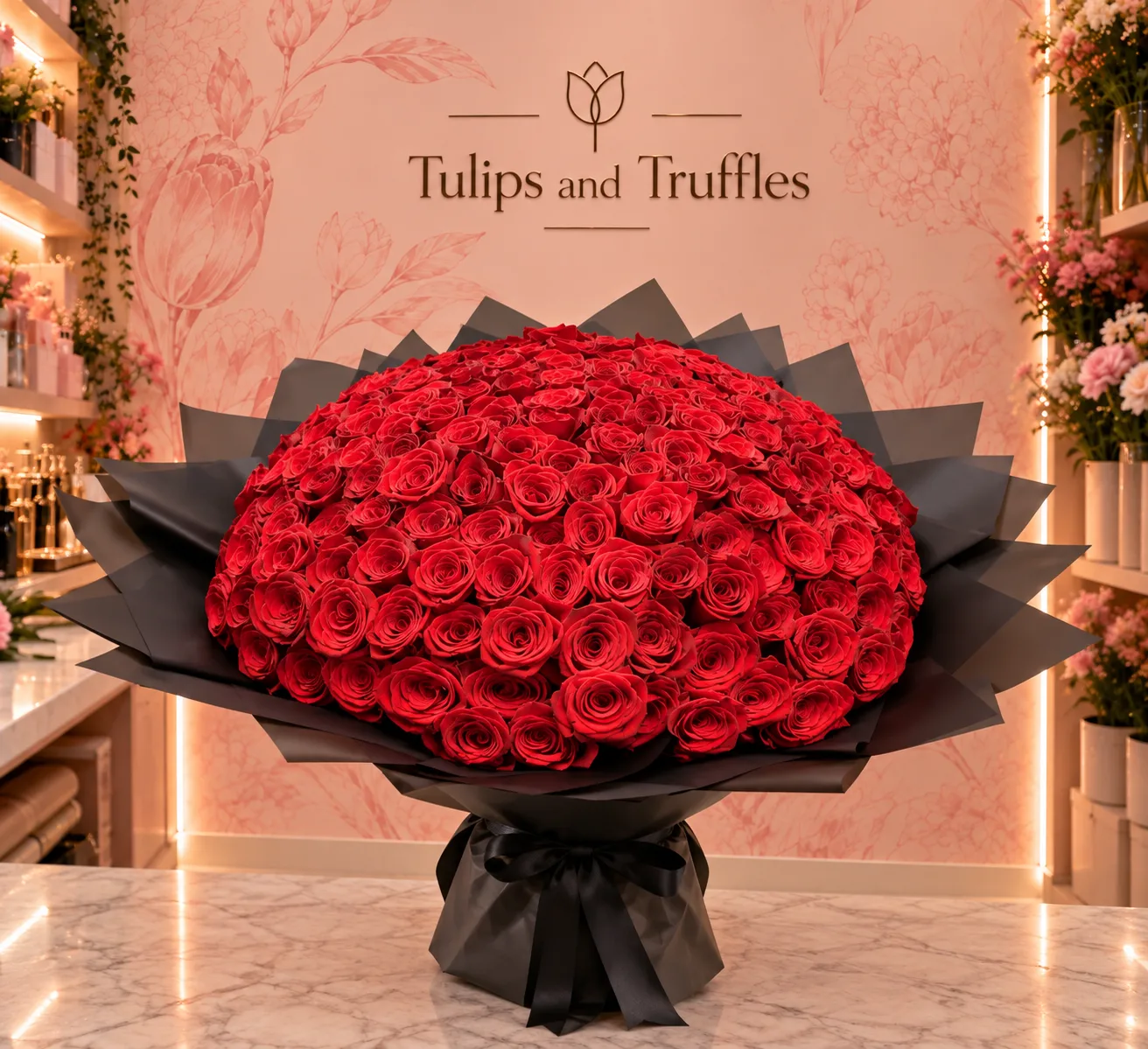 Two Hundred Red Roses, Black Wrap